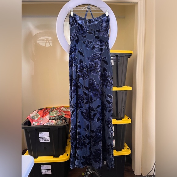 Hutch Sonnie Jumpsuit Blue Floral Velvet - Picture 6 of 16